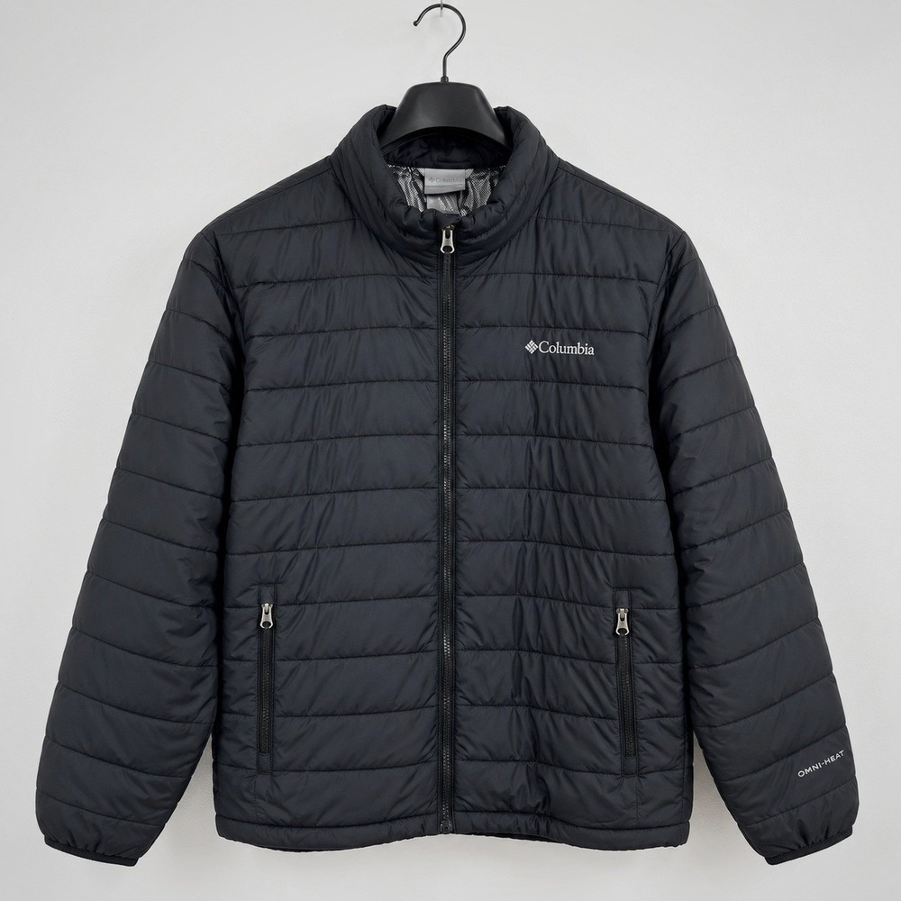 Columbia Powder Lite Omni-Heat Puffer Jacket Mens XL Black Insulated Outdoor